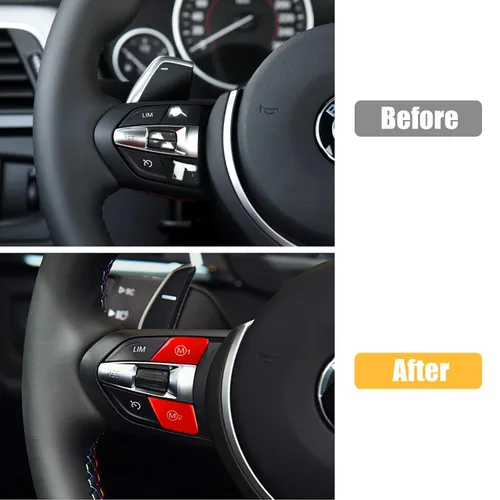 Miniatura 2 de Jaronx Compatible con botones BMW M1 M2, botón rojo deportivo de control de crucero activo de inicio/parada para BMW M3 F30 F80/M4 F32/M5 F10/M6 F06