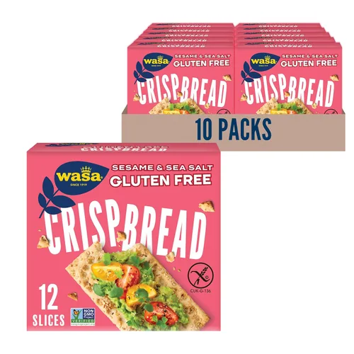 Wasa Pan crujiente de sésamo y sal marina sin gluten, 6.1 oz (paquete de 10)