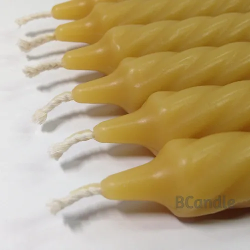 Miniatura 3 de Velas cónicas en espiral de cera de abeja 100% pura (juego de 12) orgánicas, 8 pulgadas de alto, 3/4 pulgadas de diámetro, hechas a mano