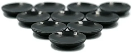 1shopforyou Juego de 10 platos de cerámica negra mini - Acentos decorativos para exhibición