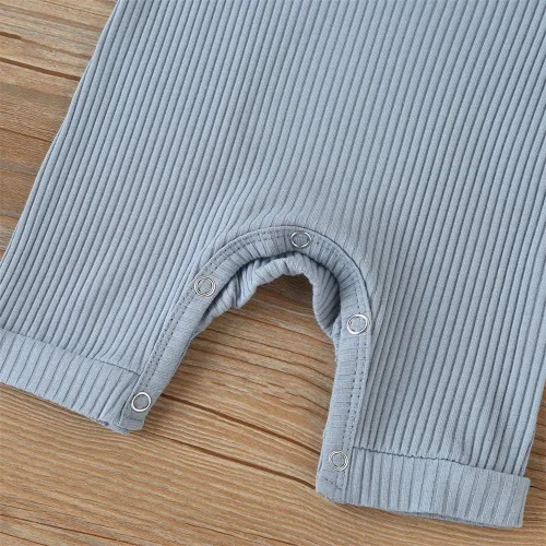 Miniatura 115 de Mameluco unisex de manga corta para bebé recién nacido, con botones, de una pieza, ropa de color sólido