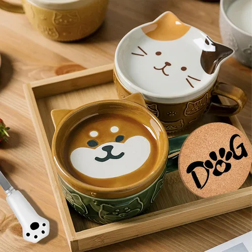 Miniatura 8 de Regalos para mujeres, tazas de café Kawaii con tapas, regalos de Navidad y cumpleaños para niñas, amigos, niños, hombres, esposa, mamá, abuela