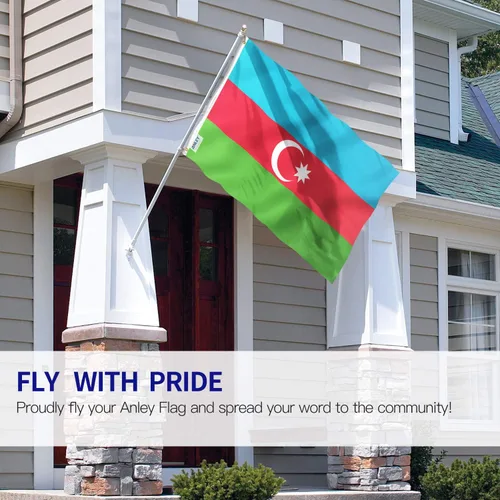 Miniatura 2 de ANLEY Fly Breeze - Bandera de Azerbaiyán de 3 x 5 pies, color vivo y a prueba de decoloración, cabecera de lona y doble costura, banderas