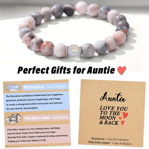 Miniatura 16 de Regalos de Navidad para mamá, tía, abuela, hermana, amor, equilibrio, pulsera de cristal natural con significado, regalos hechos a mano