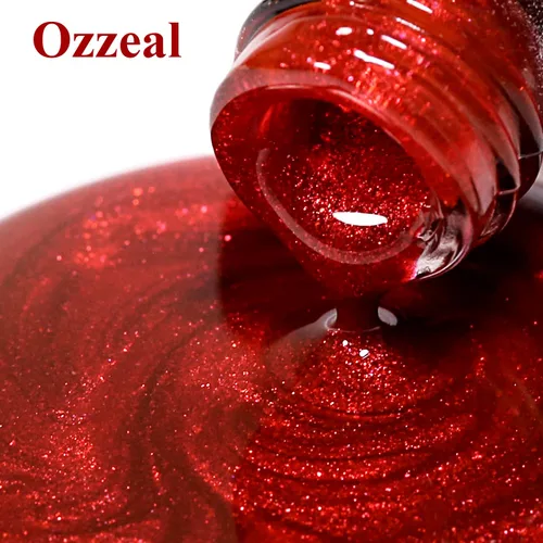 Miniatura 5 de Esmalte de Uñas en Gel con Purpurina, Esmalte de Uñas en Gel con Purpurina Rojo Sangre Brillante con Destellos, Esmalte de Uñas en Gel con Purpurina