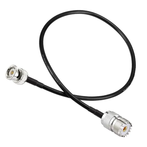 Miniatura 3 de Eightwood Adaptador de antena UHF hembra SO239 a macho BNC Cable puente RG58 de 1,6 pies para radio CB portátil, radio aficionado, radio ham