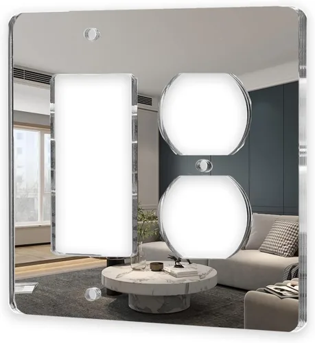 Miniatura 13 de 1 Pieza Placa de Interruptor de Luz con Espejo, Cubierta de Salida de Pared Decorativa de Acrílico, Placas de Interruptor de Espejo, Placas de Pared