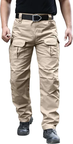 Miniatura 20 de Hiwise Pantalones tácticos elásticos para hombre, resistentes al agua, pantalones cargo Ripstop, ligeros para exteriores, pantalones de senderismo