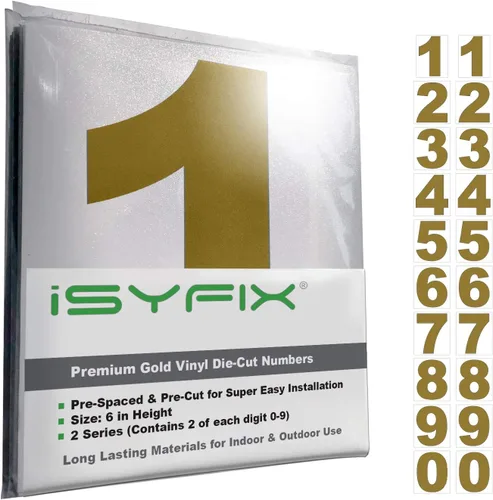 Miniatura 58 de iSYFIX Calcomanías de Números de Vinilo Verde Manzana – 1.5 Pulgadas Autoadhesivas (2 Juegos) – Calcomanía Premium Troquelada y Pre-espaciada