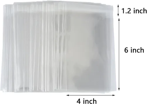 Miniatura 3 de COOLAKE Bolsas transparentes de celofán autosellable, 4 x 6 pulgadas, 100 bolsas resellables para embalaje de galletas, regalos, productos, dulces