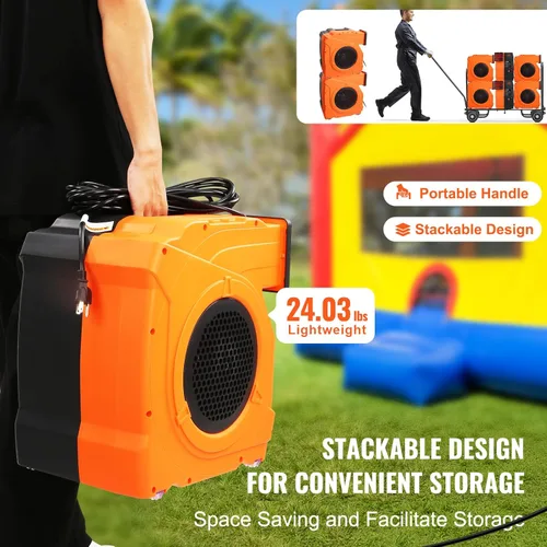 Miniatura 5 de VEVOR Inflatable Blower, Electric Air Blower, Bounce House Blowing Pump, Commercial Corded Fan Pump for Castle Wate Slides Water Slide Bouncy Castle