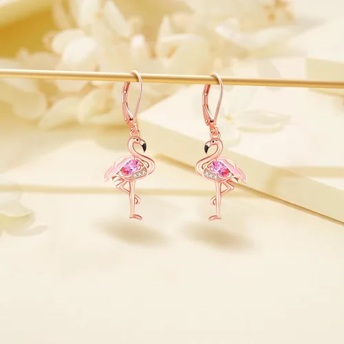 Miniatura 20 de Aretes colgantes de plata de ley con diseño de árbol de la vida, flor, abeja, animales, gato, colibrí, piedra lunar, turquesa, aretes con cierre