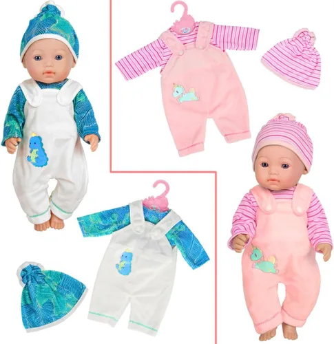 Miniatura 3 de Ebuddy Ropa de muñeca, 10 juegos de ropa de muñeca para muñecas de 14 a 16 pulgadas, muñecas de bebé recién nacidas de 16.9 in, muñecas de 15