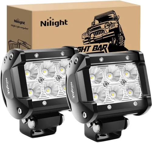 Nilight Cápsulas LED 2 piezas 18 W 1260 LM, luces LED de inundación todoterreno superbrillantes, lámparas de conducción de trabajo y niebla para Luz