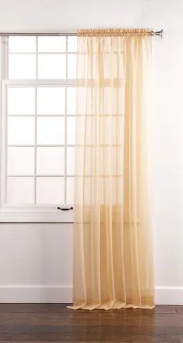 Miniatura 6 de Stylemaster Elegance Cenefa recta de gasa transparente, 60 x 14 pulgadas, color dorado