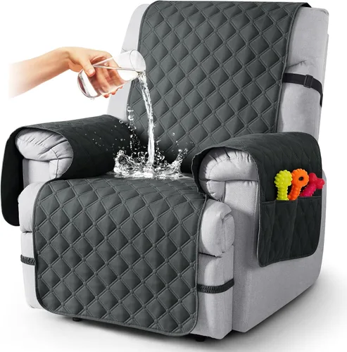 Miniatura 29 de TAOCOCO Fundas reclinables 100% impermeables, con correas para las piernas, funda de sofá reclinable reversible para silla reclinable, protector