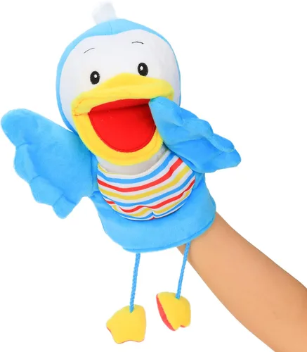 Miniatura 5 de Hopearl Marioneta de mano de pájaro de peluche con boca abierta y movible para juego imaginativo, juego de rol, juguete interactivo para contar
