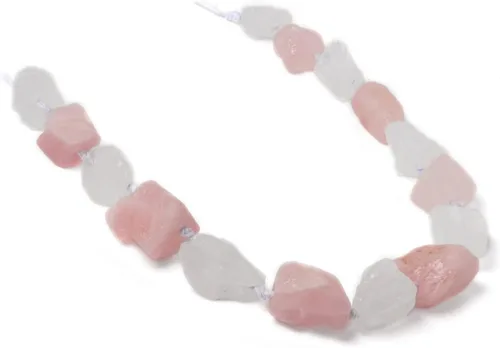 Miniatura 14 de Agujero graduado crudo de la pepita del cristal del cuarzo del blanco del aura de la aguamarina del filamento 6.6 ft m perforado