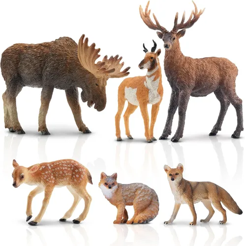 Miniatura 10 de Toymany Juego de 14 mini figuras de animales árticos, juguetes de animales polares con oso polar, caribú, pingüino, morsa, lobo, figuras