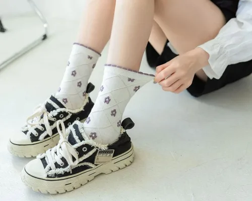 Miniatura 4 de AFADER Calcetines coloridos para mujer, diseño de flores, divertidos, casuales, talla 6-10