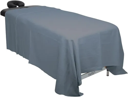 Miniatura 2 de ForPro Professional Collection Manta térmica de masaje prémium a cuadros, 100% algodón, para mesas de masaje, camas, sofás, 66 x 90 pulgadas, gris