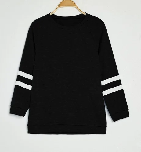 Miniatura 3 de Apbondy Camisetas casuales de manga larga con cuello redondo y rayas sueltas para niñas