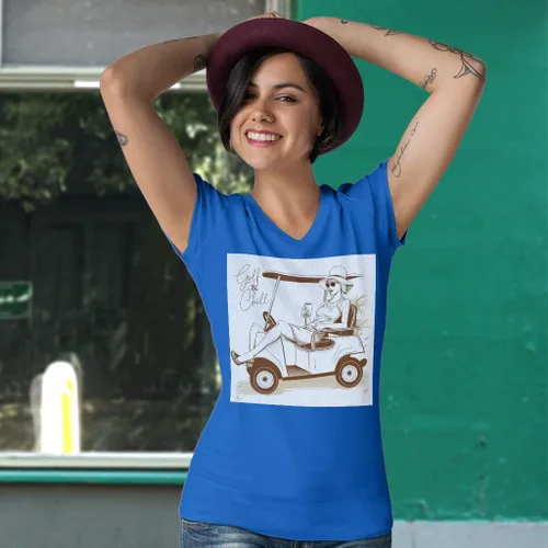 Miniatura 4 de Cool Golf - Camiseta con cuello en V para mujer, camiseta de moda, Negro