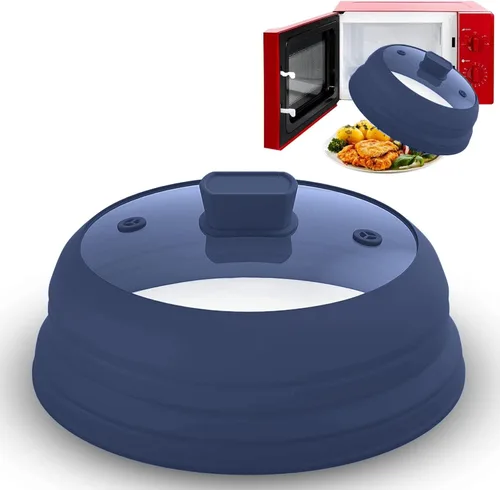 Miniatura 9 de Cubierta de vidrio para salpicaduras de microondas de 11.8 pulgadas, cubierta plegable para salpicaduras de microondas para plato y tazón, parte