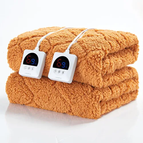 Miniatura 9 de Protector de colchón eléctrico con calefacción, tamaño King, doble control, 78 x 80 pulgadas, sherpa cálido para invierno, bolsillo profundo, 6