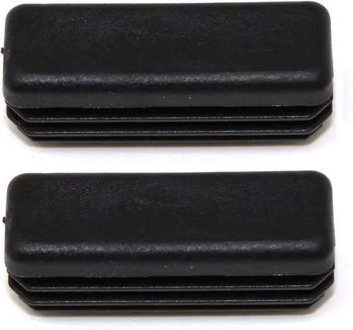 Tapa rectangular negra de plástico de 1/2 x 1-1/2 pulgadas, tapón de acabado, tapa de extremo de tubo de tubo, universal para silla duradera (2)