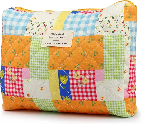 Miniatura 10 de Bolsas de cosméticos para mujer, bonita bolsa de maquillaje floral, organizador de almacenamiento de maquillaje, bolsas de aseo de viaje, bolsas