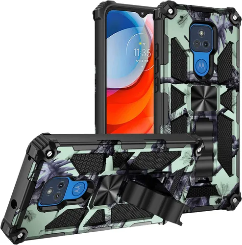 Miniatura 9 de Funda para Moto G Play 2021, grado militar, cubierta probada contra caídas, soporte integrado compatible con soporte magnético para automóvil, funda