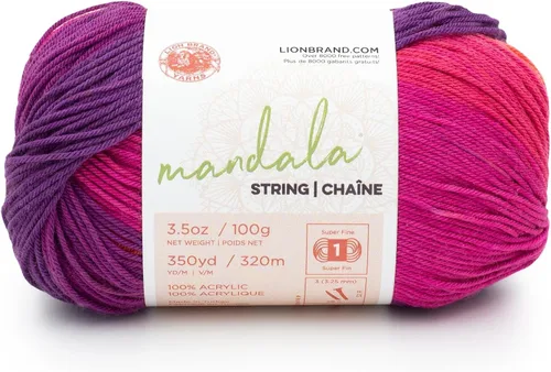 Miniatura 12 de Lion Brand Yarn Hilo Mandala String, Hilo Fingering para Tejer y Crochet, Acoustic, 1 Paquete
