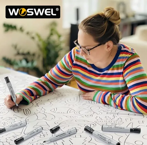 Miniatura 7 de WOSWEL Paquete de 100 marcadores permanentes a granel, punta de cincel, negro, marcadores permanentes grandes y grandes, marcadores de punta ancha