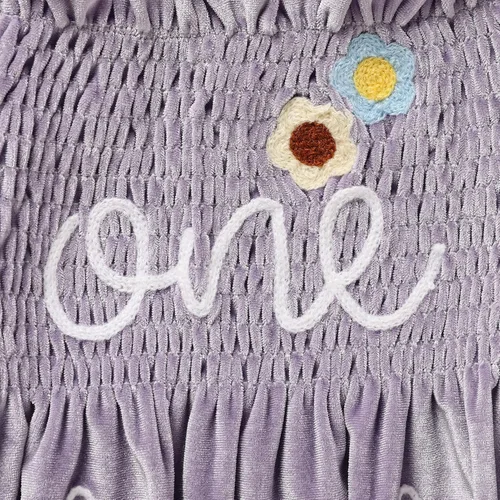 Miniatura 33 de GRNSHTS Ropa de primer cumpleaños para niña de terciopelo de un año de edad, mameluco de manga larga + diadema, 2 piezas de trajes de pastel