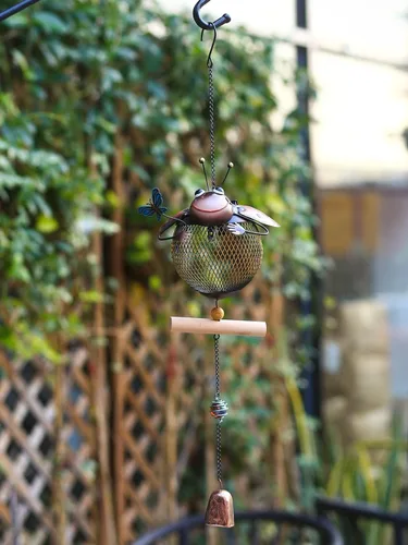 Miniatura 3 de Comedero solar para pájaros, a prueba de ardillas, para exteriores, con forma de animal lindo (forma de mariquita)