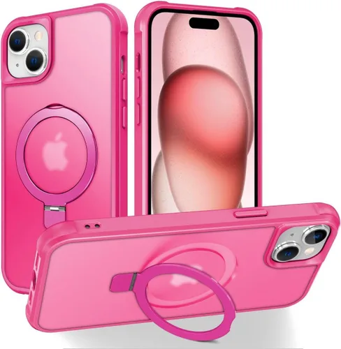Miniatura 121 de CHAOFEnG Funda magnética compatible con iPhone 11 con soporte, prueba de caídas de grado militar, compatible con imán, anillo translúcido, parte