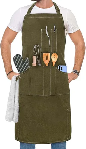 Miniatura 7 de Delantales artísticos para pintar cerámica, delantales de cocina para hombre y mujer, delantales de cocina para cocina, restaurante, barbacoa