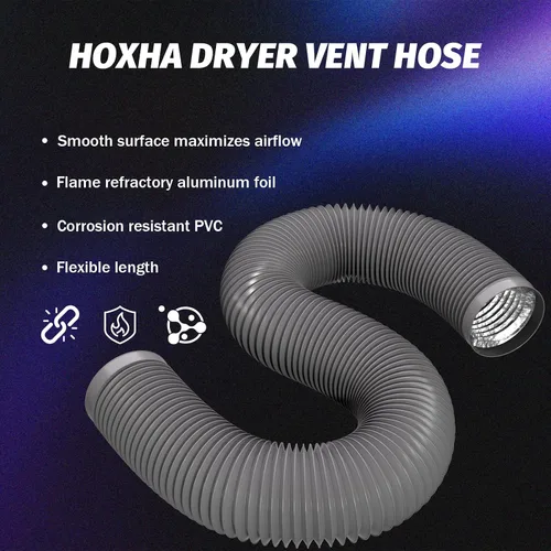 Miniatura 4 de HOXHA Manguera de ventilación de secadora de 4", conducto de ventilación de secadora, conducto de aire aislado flexible Manguera de escape para kit