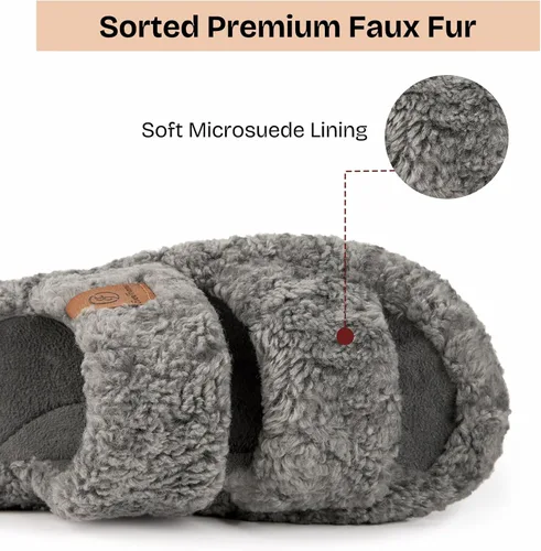 Miniatura 4 de EverFoams - Pantuflas de punta abierta para mujer, suaves y cómodas, de espuma viscoelástica, para interiores