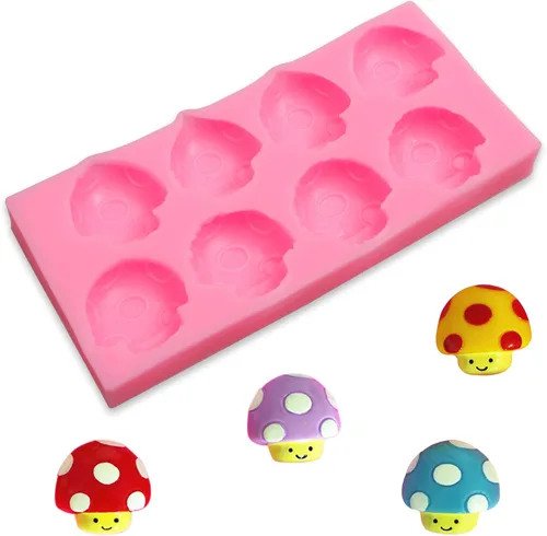Miniatura 7 de Molde de silicona en forma de hongo en forma de hongo, molde para llavero de verduras para dulces, chocolate, decoración de pasteles, dulces