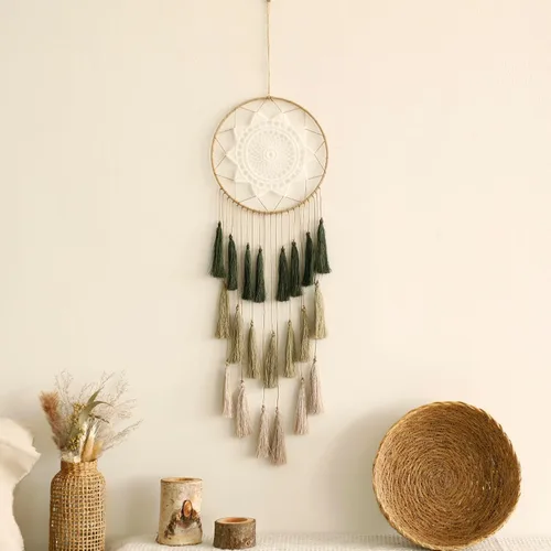Miniatura 8 de Atrapasueños de Macramé para Colgar en la Pared - Atrapasueños Grandes Decoración de Pared Boho Chic, Ornamento de Borlas Hechas a Mano Decoración