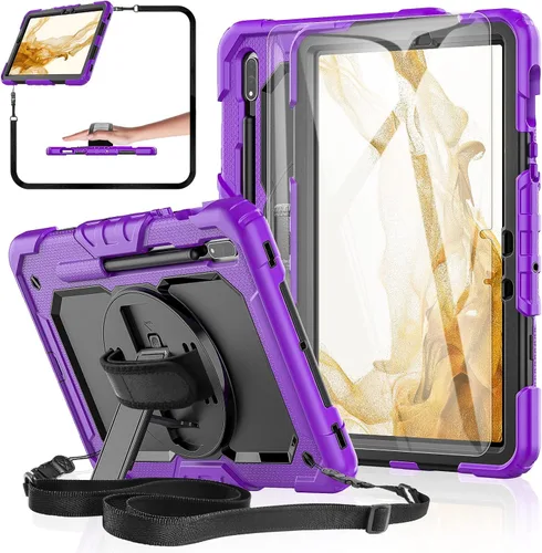 Miniatura 17 de Funda para Samsung Galaxy Tab S8/S7 de 11 pulgadas 5G Funda para Tableta 2022/2020, [con Protector de Pantalla de Vidrio Templado], Soporte