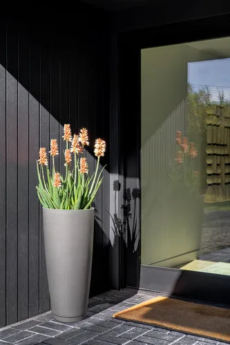 Miniatura 6 de Veradek Mason Series Vega Planter - Maceta redonda alta para interiores o exteriores, porche/patio Hecha de compuesto de plástico y piedra