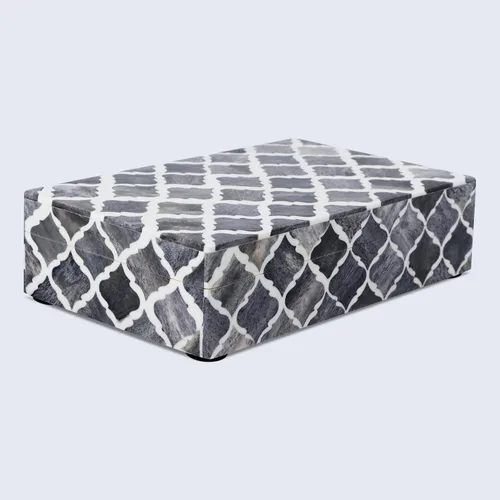 Miniatura 7 de Handicrafts Home Caja de recuerdos decorativa de 8 x 5 – Pequeña caja organizadora con tapa, almacenamiento decorativo bohemio, caja de memoria