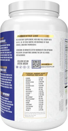 Miniatura 3 de Alpha Supps ISO - Polvo aislado de proteína de suero de leche 100% bajo en carbohidratos, 0.88 onzas por porción, ayuda a apoyar el crecimiento