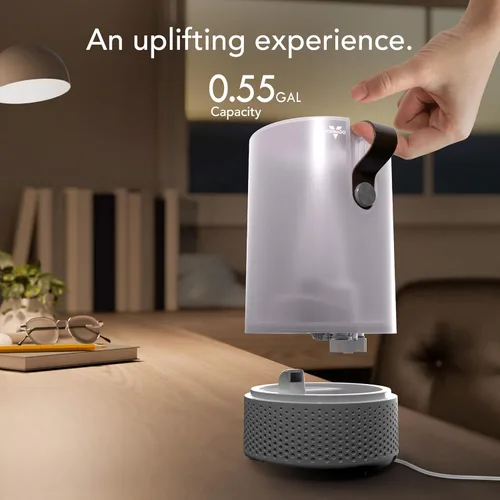 Miniatura 5 de Vornado Votiv Humidificador ultrasónico para toda la habitación con iluminación ambiental, salida de 2 galones, asa de transporte, recarga simple