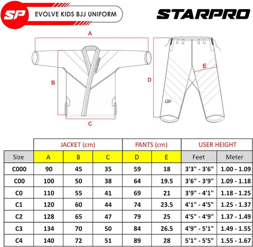 Miniatura 2 de Starpro Evolve Kids Preshrunk Jiu Jitsu Gi, BJJ Gi Men Many Sizes & Colors Junior BJJ Gi, Brazilian Jiu Jitsu Gi