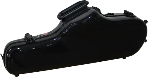 Miniatura 6 de Crossrock Funda recta de fibra de vidrio para saxofón soprano Acabado negro brillante, interior acolchado, correas de mochila - Carcasa rígida