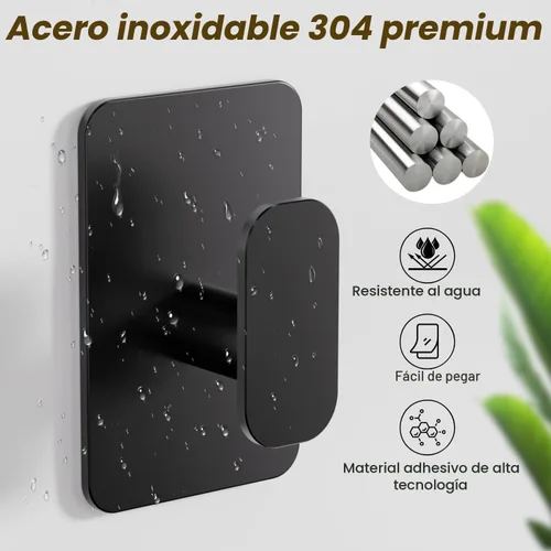 Miniatura 6 de Ganchos Autoadhesivos de Servicio Pesado – 26 libras máximo, ganchos de pared adhesivos de acero inoxidable para colgar toallas, abrigos, batas